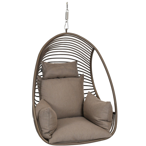 Claris hanging chair, frame: stainless steel dark bronze matt, textured coating