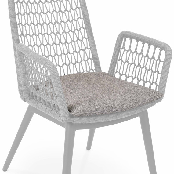 Cushion seat Wing light armchair, fabric: granite