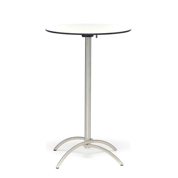 Taku cocktail table round 68cm, frame: stainless steel, table top: fm-laminat spezial white