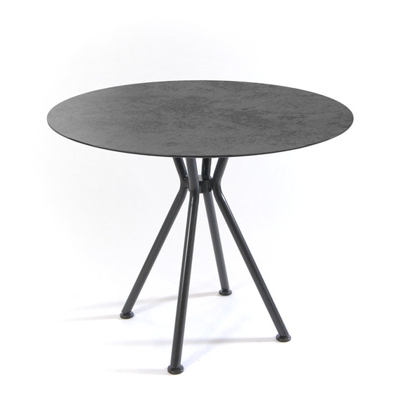 Lodge/Nizza bistro table round 80cm, frame: aluminium powder coated anthracite, tabletop: fm-laminat spezial cement