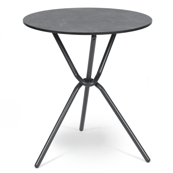 Tonic bistro table round 70 cm, frame: stainless steel anthracite matt, textured coating, tabletop: fm-laminat spezial graphito