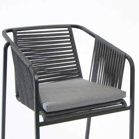 Cushion seat Suite armchair, swingchair, High Dining armchair, fabric: granite