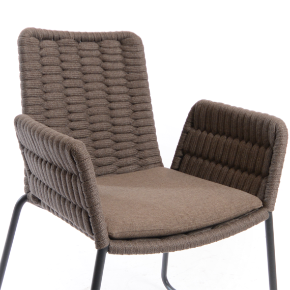 Cushion seat Wing armchair, fabric: chocolate