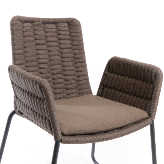 Cushion seat Wing armchair and Wing light armchair, fabric: chocolate