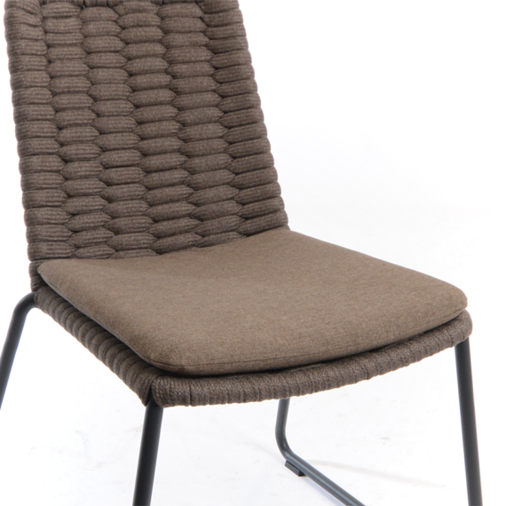 Cushion seat Wing sidechair, fabric: chocolate