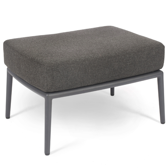 Cosmo Lounge Hocker, Gestell: Aluminium anthrazit matt Strukturlack, Kissen Sitz charcoal