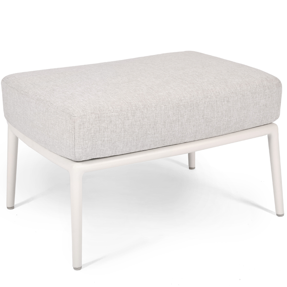 Cosmo Lounge footrest, frame: aluminium white matt textured coated, cushion seat pebble