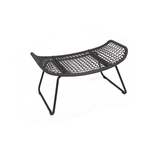 Wing light Hocker, Gestell: Aluminium anthrazit matt Strukturlack, Sitzfläche: fm-rope anthrazit