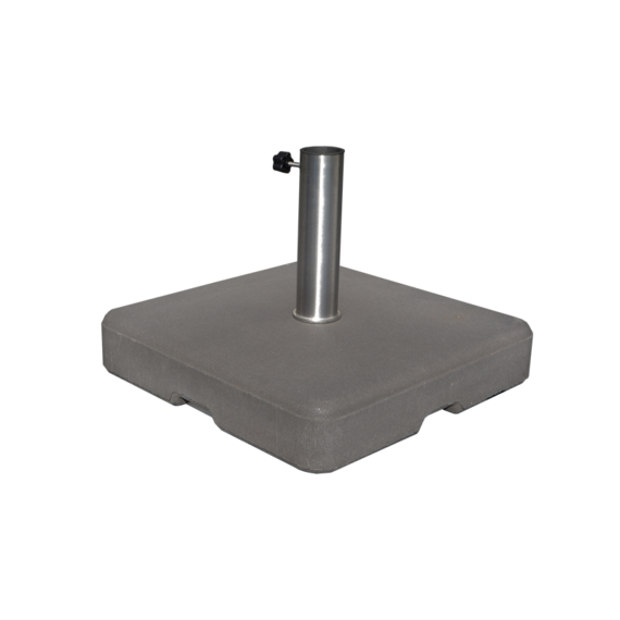 Concrete base 59x59x13 cm, anthracite with stainless steel tube, 85kg