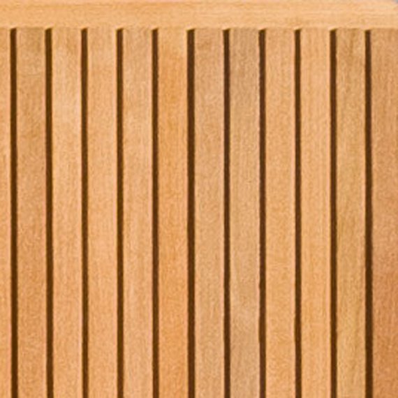 Kairos Lounge side table 67x67 cm with teak slats, frame: stainless steel white matt textured coating