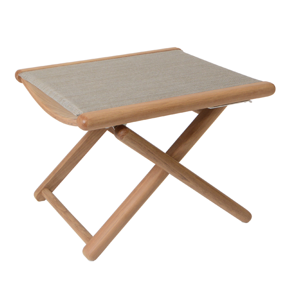 Tennis footrest, frame: teak with fittings stainless steel electro polished, seating surface: sling Cappuccino