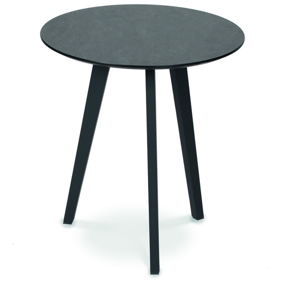 Atlantic side table round 45cm, frame: aluminium anthracite matt textured coating, tabletop: fm-laminat spezial ardesia