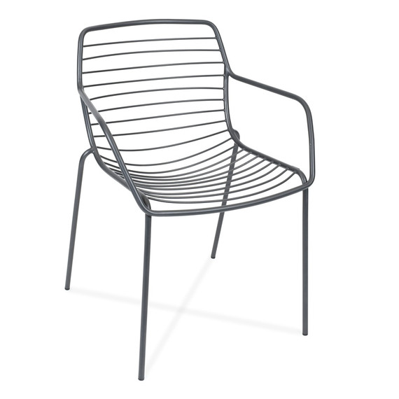 Claris armchair, frame: stainless steel anthracite matt textured coating