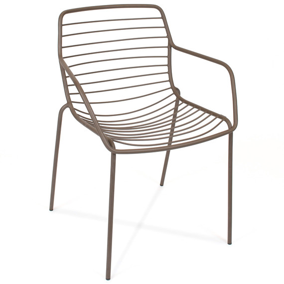 Claris armchair, frame: stainless steel dark bronze matt textured coating