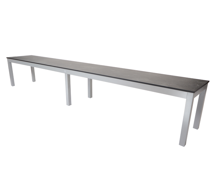 Adria bench 260cm, frame: aluminium powder coated metallic-silver, seating surface: fm-laminat spezial graphito