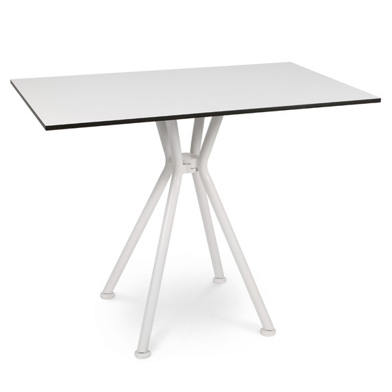 Lodge/Nizza bistro table 95x60cm, frame: aluminium powder coated cream-white, table top: fm-laminat spezial white
