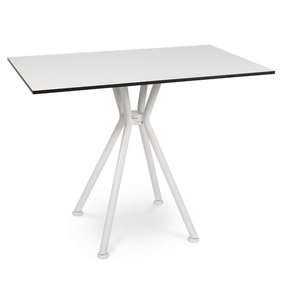 Lodge/Nizza bistro table 95x60cm, frame: aluminium powder coated cream-white, table top: fm-laminat spezial white