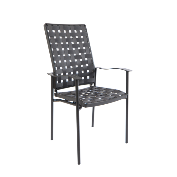 Nizza high back armchair, frame: aluminium, powder coated anthracite, seating surface: webbing anthracite