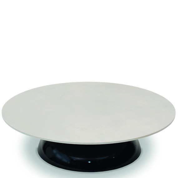 Fungo side table round 100cm, frame: ABS plastic glossy black, tabletop: fm-ceramtop pearl