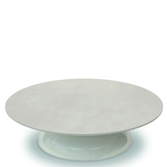 Fungo side table round 100cm, frame: ABS plastic glossy white, tabletop: fm-ceramtop pearl