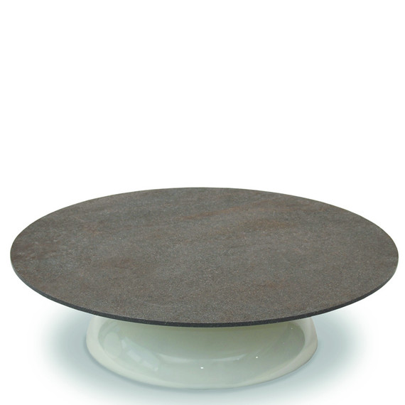 Fungo side table round 100cm, frame: ABS plastic glossy white, tabletop: fm-ceramtop rocco