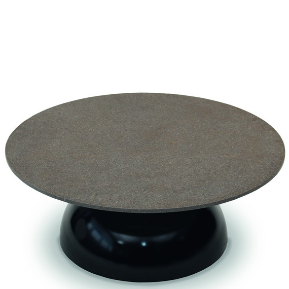 Fungo side table round 80cm, frame: ABS plastic glossy black, tabletop: fm-ceramtop rocco