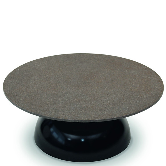 Fungo Beistelltisch rund 80cm, Gestell: Kunststoff ABS schwarz glänzend, Tischplatte: fm-ceramtop rocco