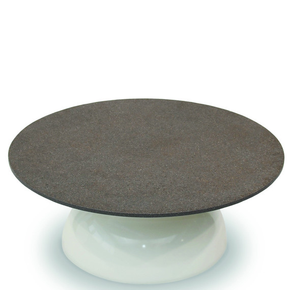Fungo side table round 80cm, frame: ABS plastic glossy white, tabletop: fm-ceramtop rocco