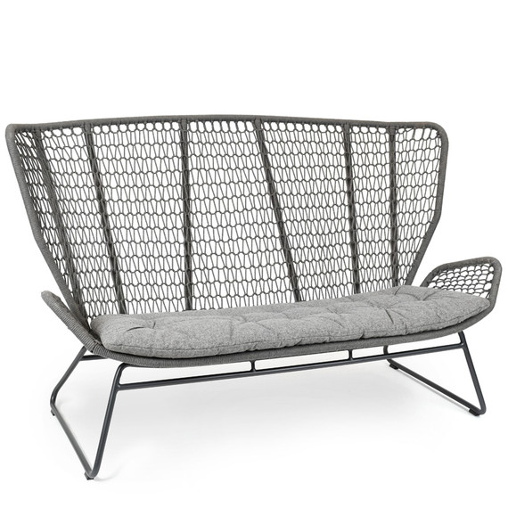 Wing light Relax 2-Seater, frame: aluminium anthracite matt textured coating, seating surface:  fm-rope anthracite