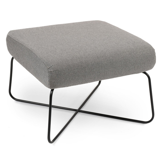 Kalos Lounge footrest, frame: stainless steel anthracite matt textured coating, high quality upholstery with elastic belts, fabric: R053 Sunbrella® Archie Lead