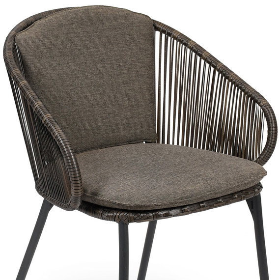 Seat and back cushion for Basil armchair, fabric: basalt