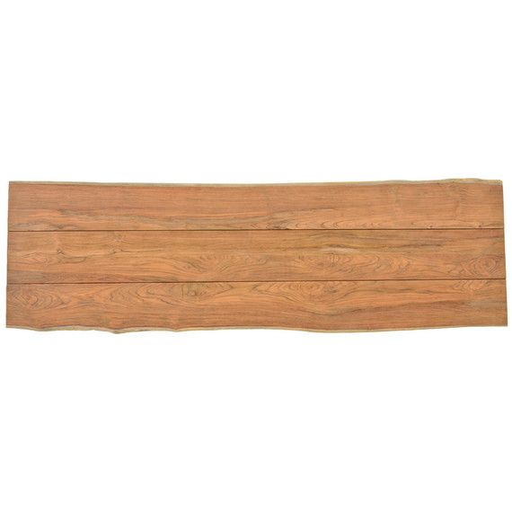 Unikat Teakholzplatte mit Baumkante 320x100 cm (Breite variiert von 96 - 104 cm)