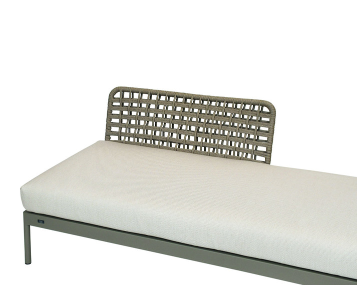 Kairos siderest/backrest wide woven with fm-flat rope for seating element 200x100cm, 200x67cm and 100x100cm