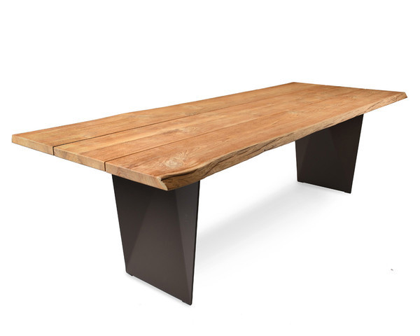 Tierra table with unique teak table top