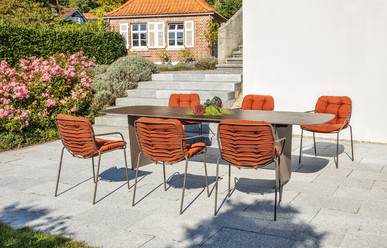 Tierra table and Claris armchair Tierra table and Claris armchair