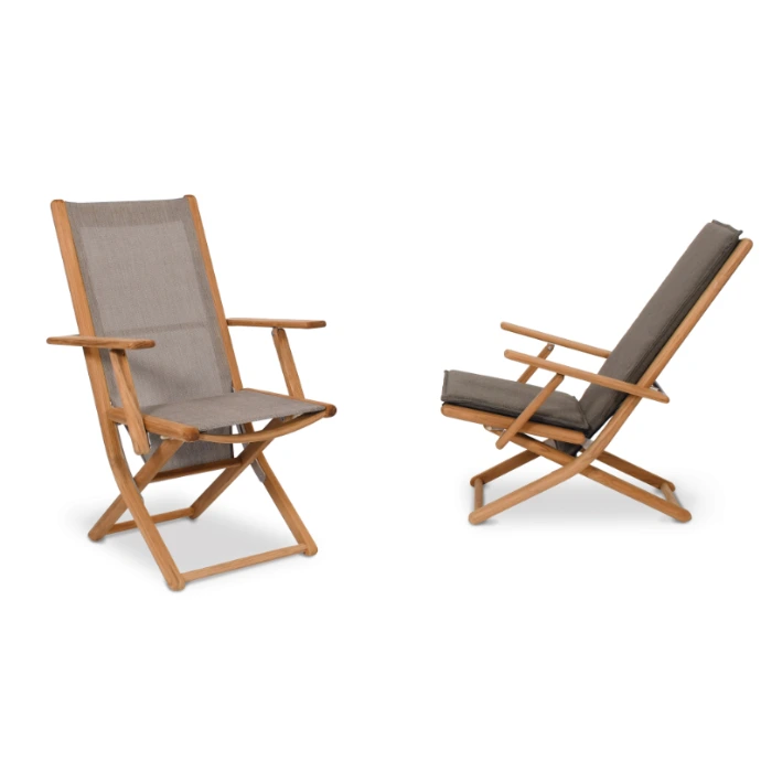 Tennis Ergonomic Lounge Sessel von Fischer Möbel aus Teakholz – ergonomischer Outdoor Sessel für Garten, Terrasse und entspanntes Outdoor Living
