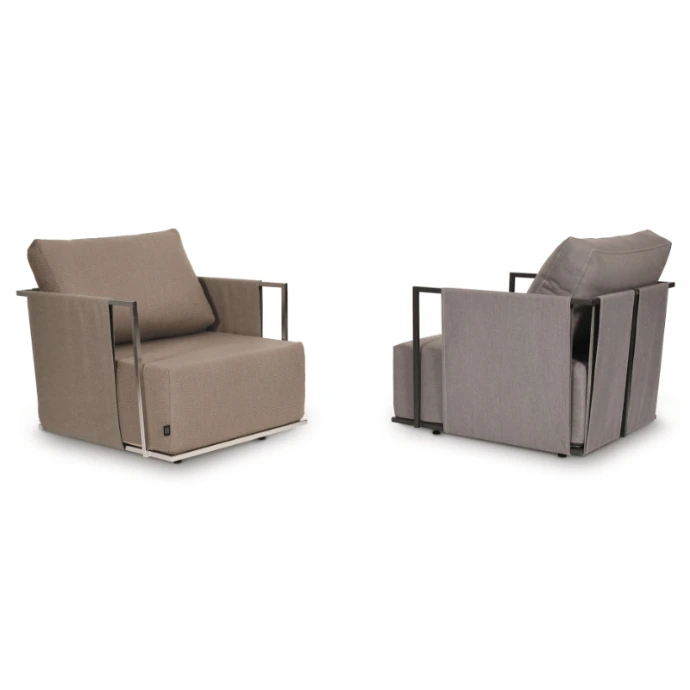 Suite Lounge Sessel von Fischer Möbel – moderner Outdoor Lounge Sessel mit klarer Formensprache und hochwertigen Polstern für Terrasse und Garten