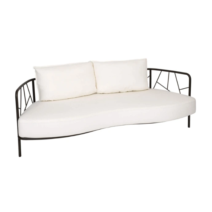 Aura Lounge Sofa von Fischer Möbel – elegantes Outdoor Sofa mit geschwungener Form und filigranem Metallrahmen für Garten und Terrasse