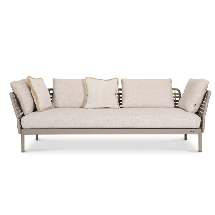 Kairos Lounge Sofa von Fischer Möbel – hochwertiges Outdoor Sofa mit filigranem Geflecht und komfortabler Polsterung für Garten und Terrassev