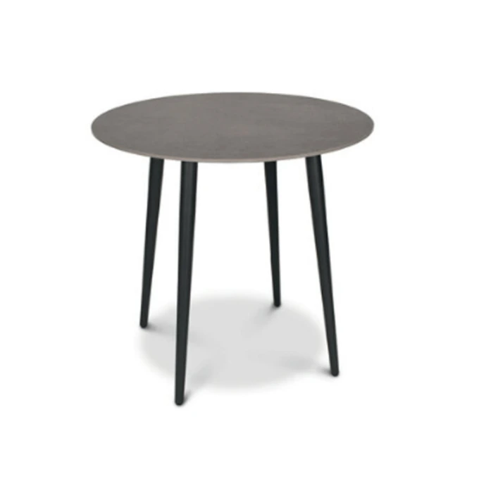 Cosmo High Dining Tisch von Fischer Möbel – runder, erhöhter Outdoor Tisch mit schlanken, leicht ausgestellten Beinen und moderner, reduzierter Formensprache