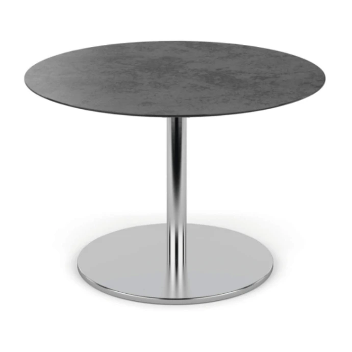 Swing Bistrotisch von Fischer Möbel – runder Outdoor Tisch mit schlankem Mittelfuß und stabilem Tellerfuß, moderne, wetterfeste Ausführung für Terrasse und Balkon