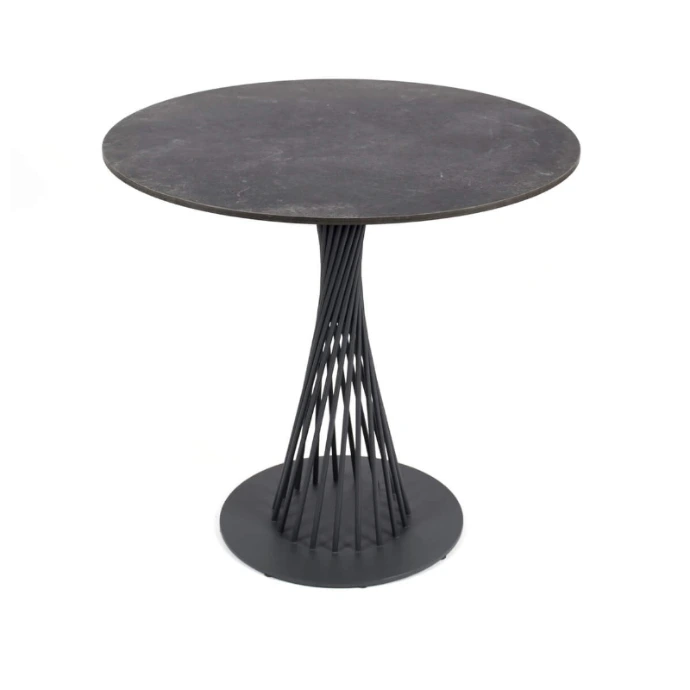 Claris Bistrotisch von Fischer Möbel – runder Outdoor Tisch mit filigranem Gestell und leichter, moderner Formensprache, ideal für stilvolle Terrassen und Balkone