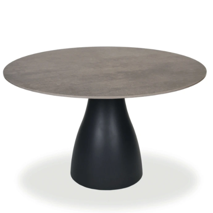 Monroe Säulentisch von Fischer Möbel – runder Outdoor Tisch mit markantem, konischem Säulenfuß und eleganter Tischplatte, ideal für stilvolle Terrassen und Gartenbereiche