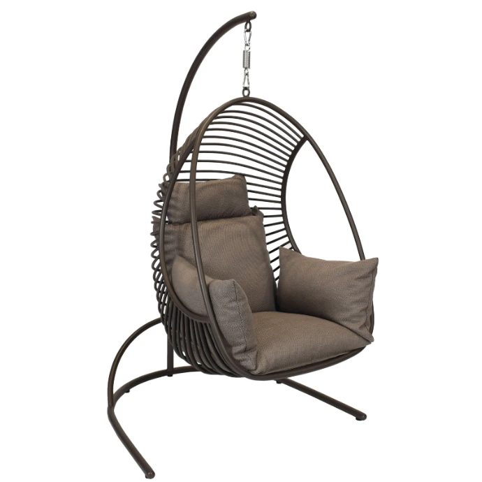 Claris Hängesessel mit Gestell von Fischer Möbel – freistehender Outdoor Hängesessel mit filigraner Metallstruktur und bequemen Polstern für Garten und Terrasse