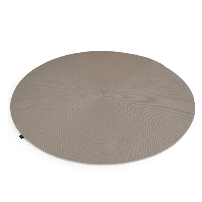 Outdoor Teppich von Fischer Möbel – runder, wetterfester Teppich in dezenter Naturfarbe, ideal für stilvolle Outdoor-Lounge- und Terrassenbereiche