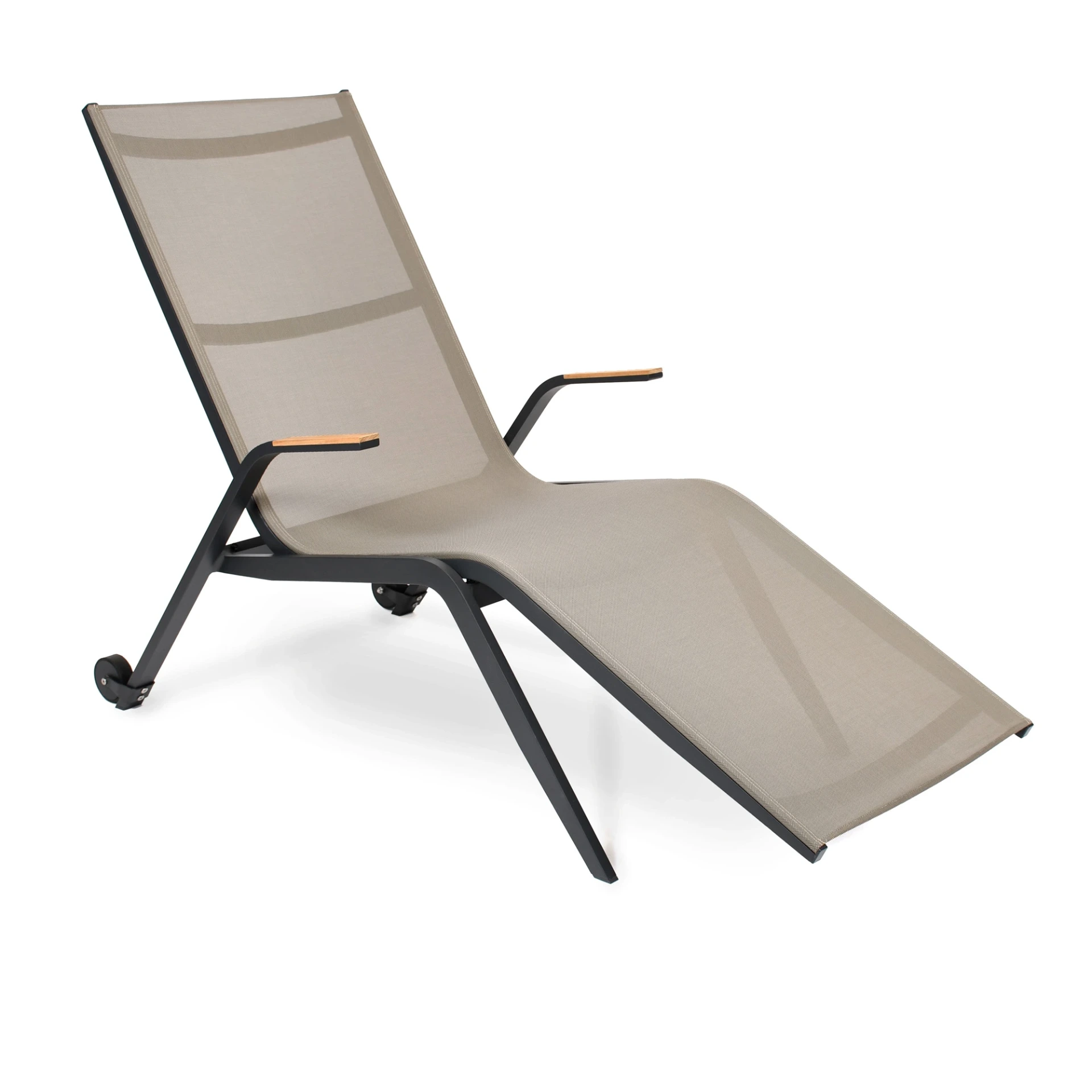 [3328AS-24] Atlantic relax sunbed (Aluminium textured coating, anthracite matt, Sling Altantic Lava)