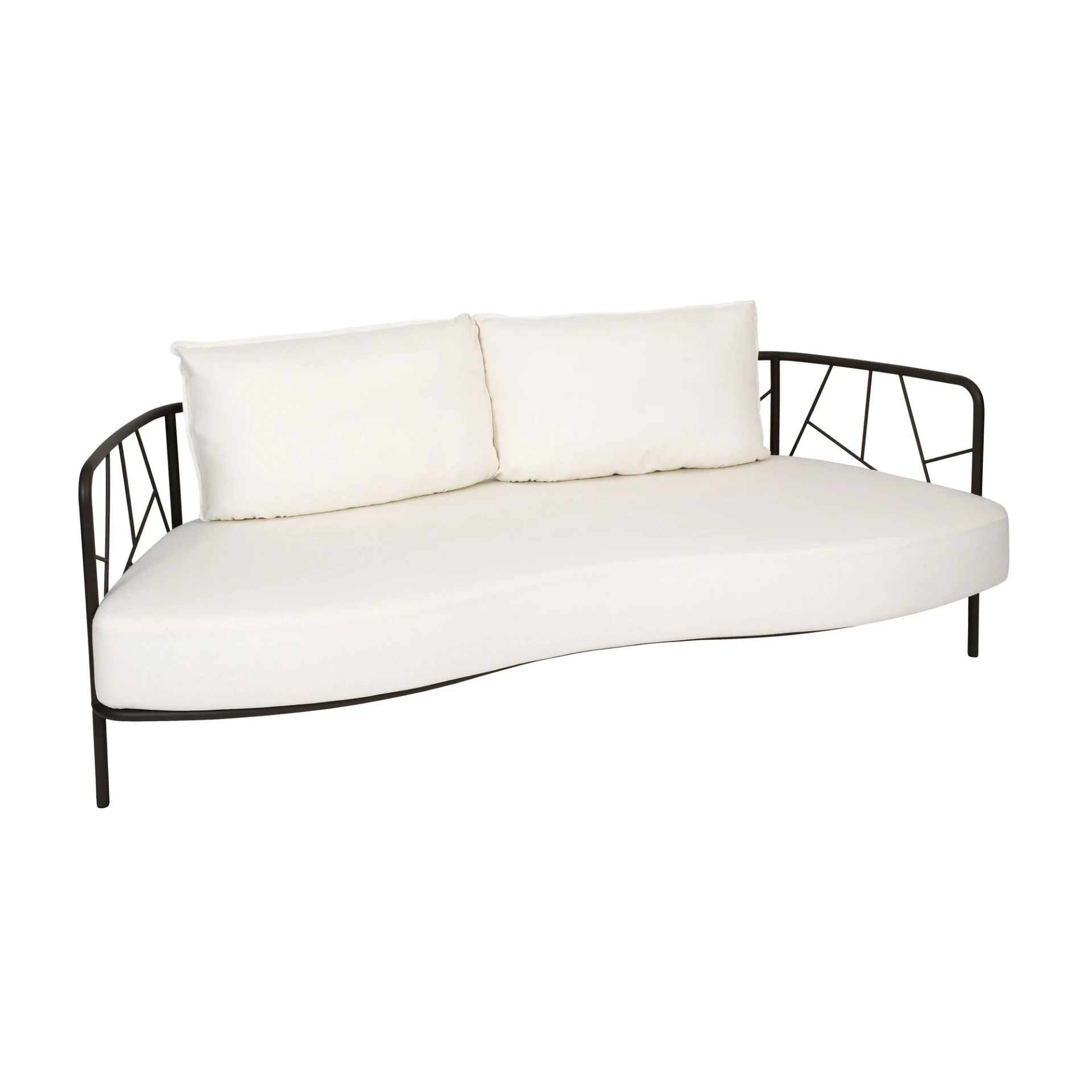 [3672AS-10014W/A] Aura Sofa (Edelstahl pulverbeschichtet Struktur-Lack matt anthrazit, Natte Nature weatherproof 10014W Kat A)