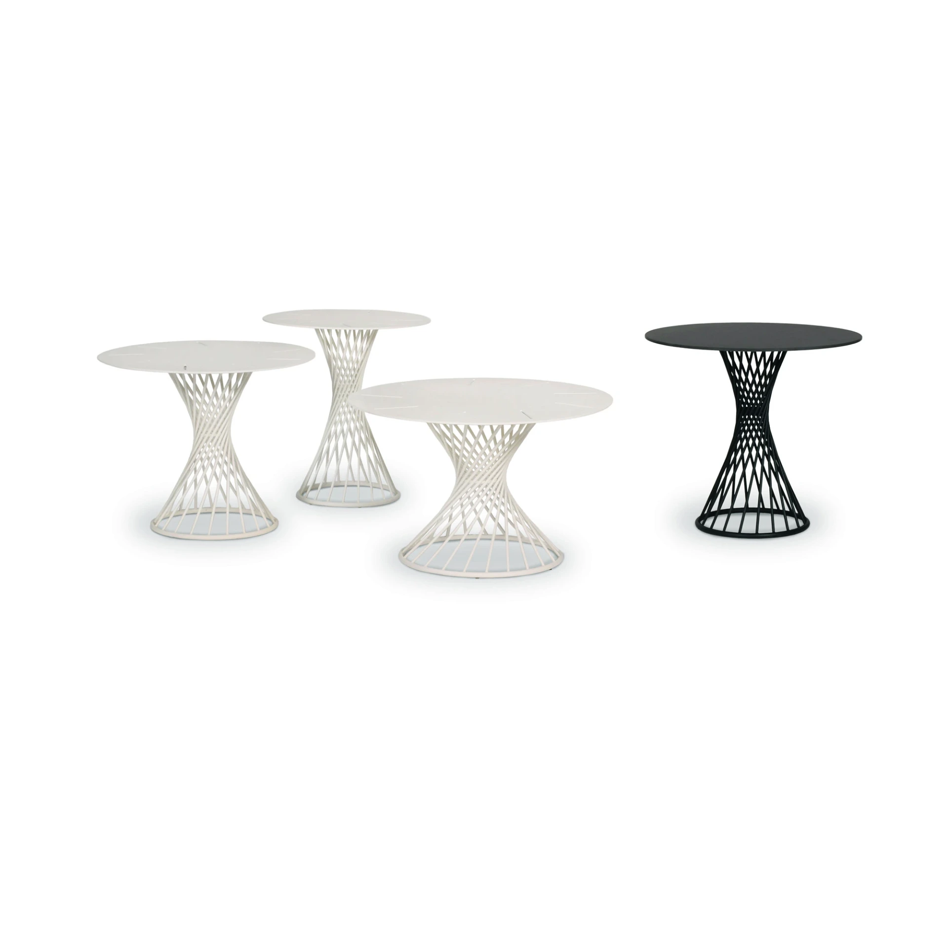 [5668AS-19] Claris side table (Stainless steel textured coating, anthracite matt, Round 42 cm, fm-ceramtop Lava nero 6mm)