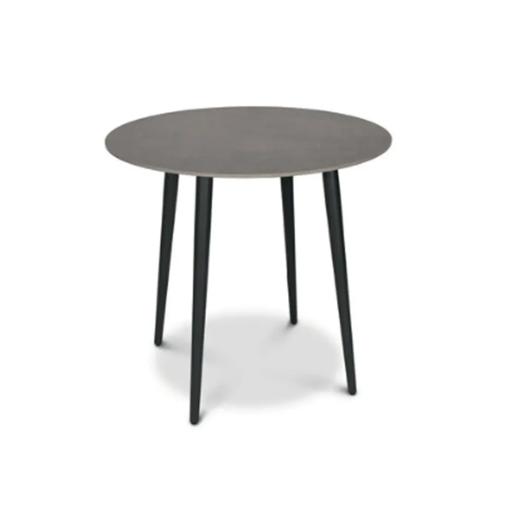 [2678AS-85R100] Cosmo High Dining table (Aluminium textured coating, anthracite matt, Round 100 cm, fm-ceramtop Lava nero 12mm)