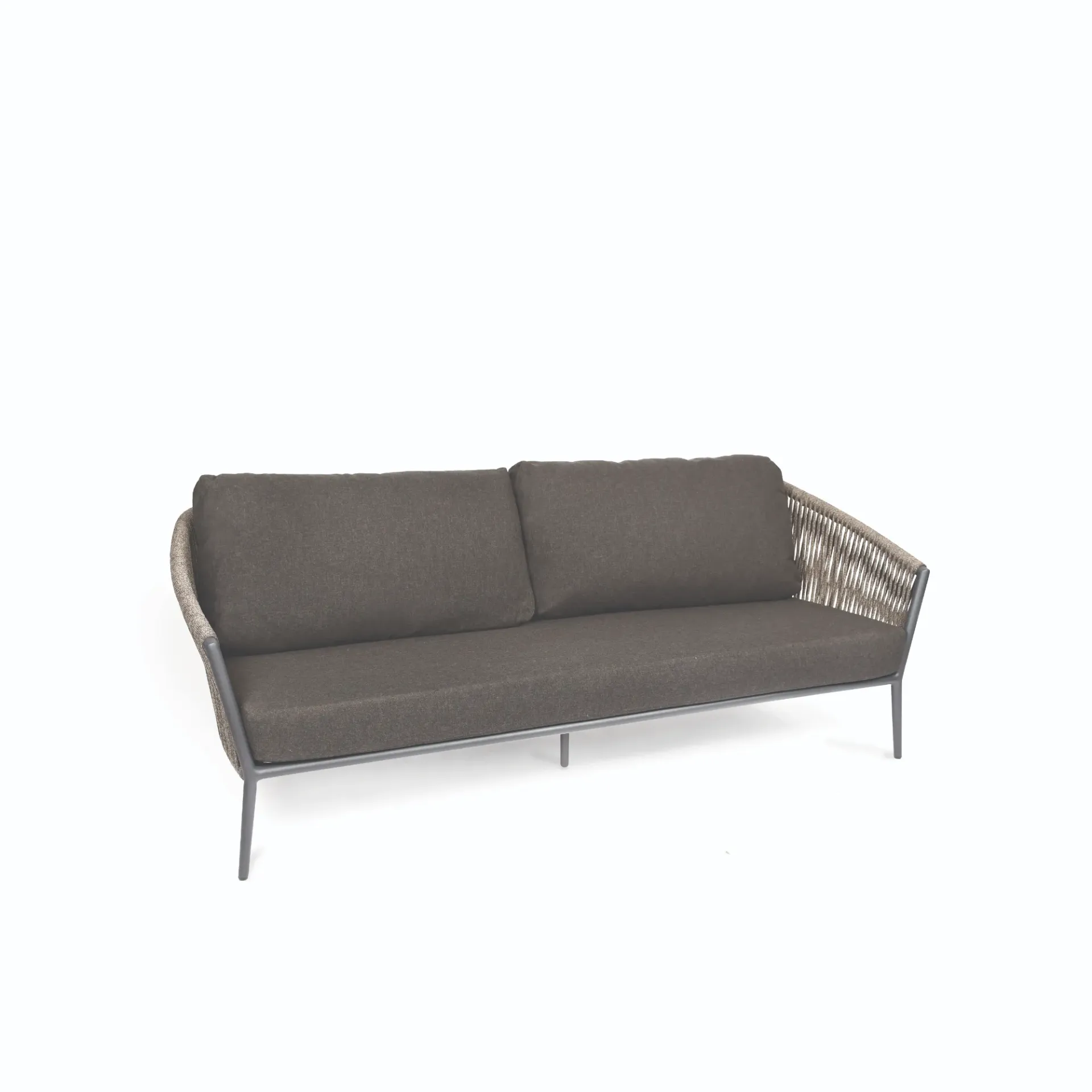 [2672AS-63] Cosmo Lounge 3-Seater Sofa (Aluminium textured coating, anthracite matt, fm-flat rope anthracite (11mm))